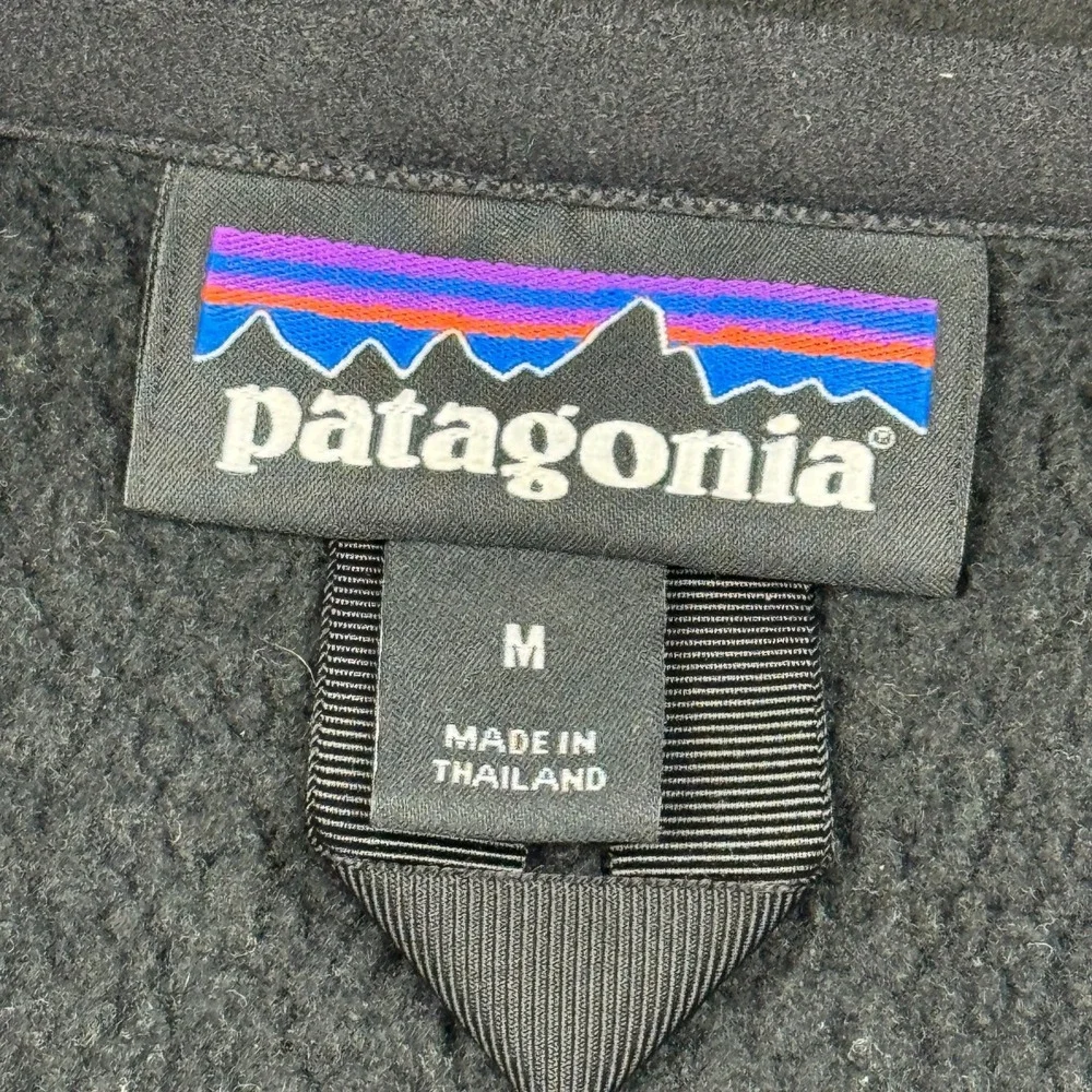 Patagonia Better Sweater Jacket Mens Medium Black‎ 1/4-Zip Fleece Logo 25523